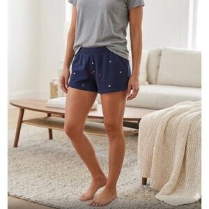 PJ Salvage Navy Blue Multi Color Embroidered Star Lounge Shorts EUC Medium